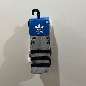 Adidas 3 Pack Crew Socks, For Shoe Size 6-12